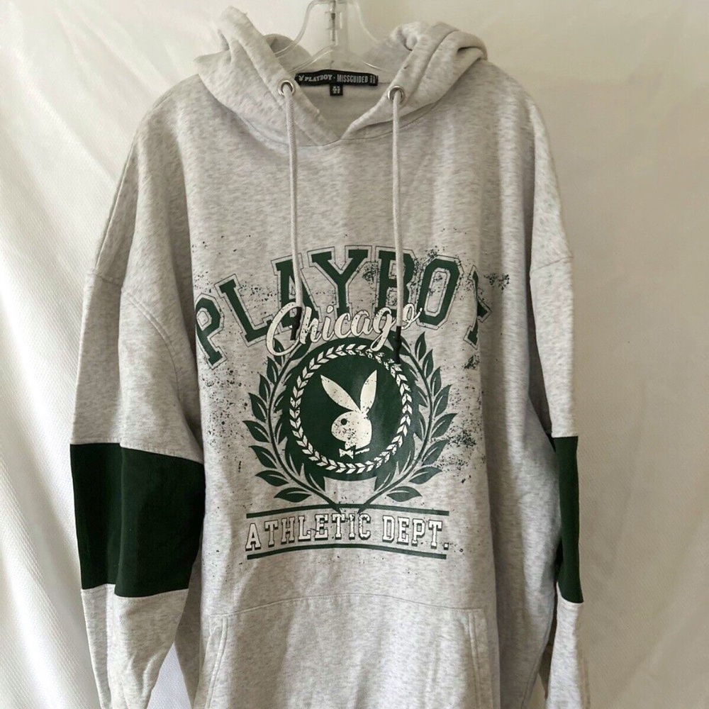 Playboy Chicago By Missguided Size XLT Pullover Hoodie Logo Front Sweatshirt